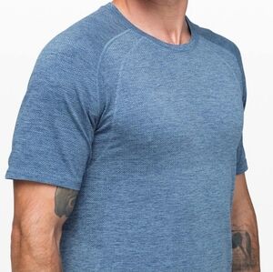 Lululemon Mens Metal Vent Tech - Short Sleeve Shirt - Midnight Shadow Blue - L